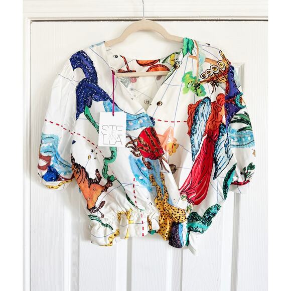 STELLA JEAN CAMICIA MULTI COLOR BLOUSE - Picture 4 of 5